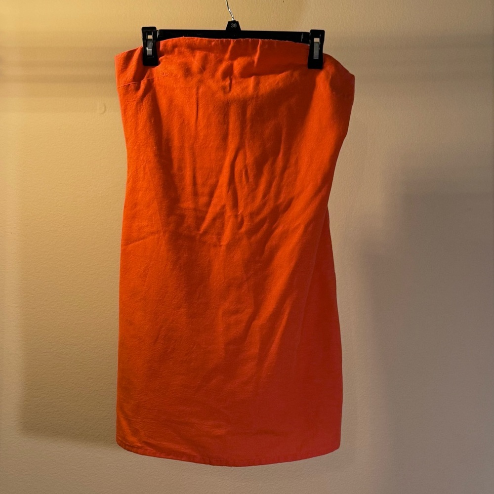 #17 Orange Women's Strapless Dress